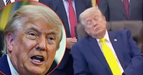 picture of donald Trump snoozing