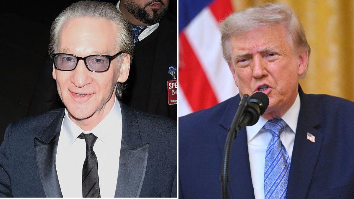 split image of Bill Maher and Donald Trump