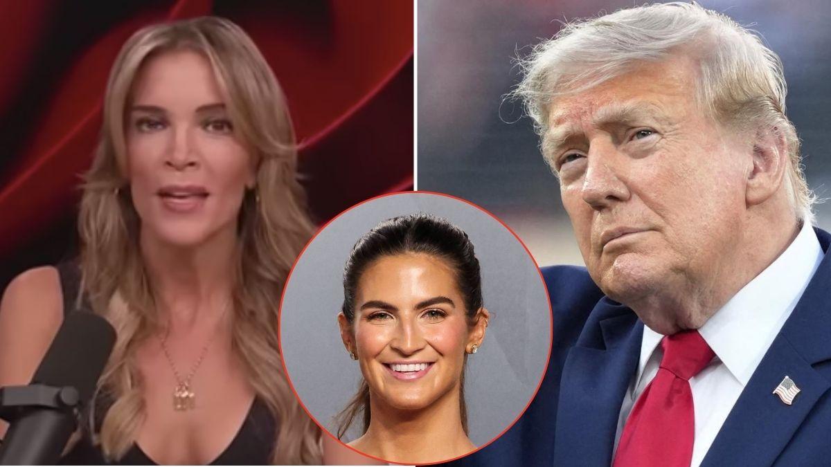 picture of megyn kelly, Kaitlan Collins and Donald Trump