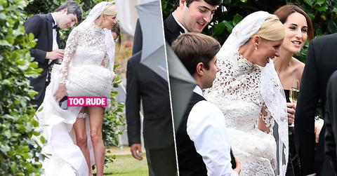 //nicky hilton wedding dress underwear wardrobe malfunction flash pp