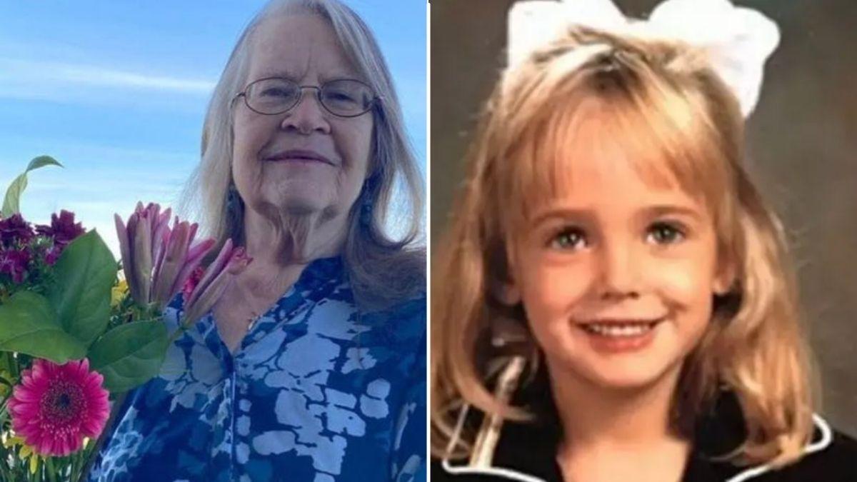 A photo of Linda Hoffman-Pugh alongside a photo of JonBenét Ramsey