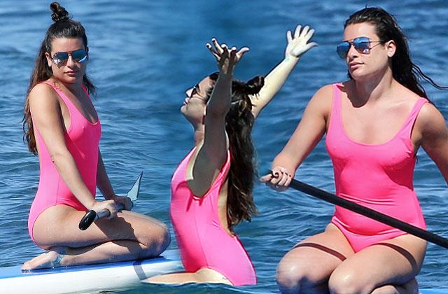 //lea michele weight gain bathing suit yoga maui pp