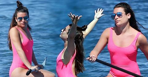//lea michele weight gain bathing suit yoga maui pp