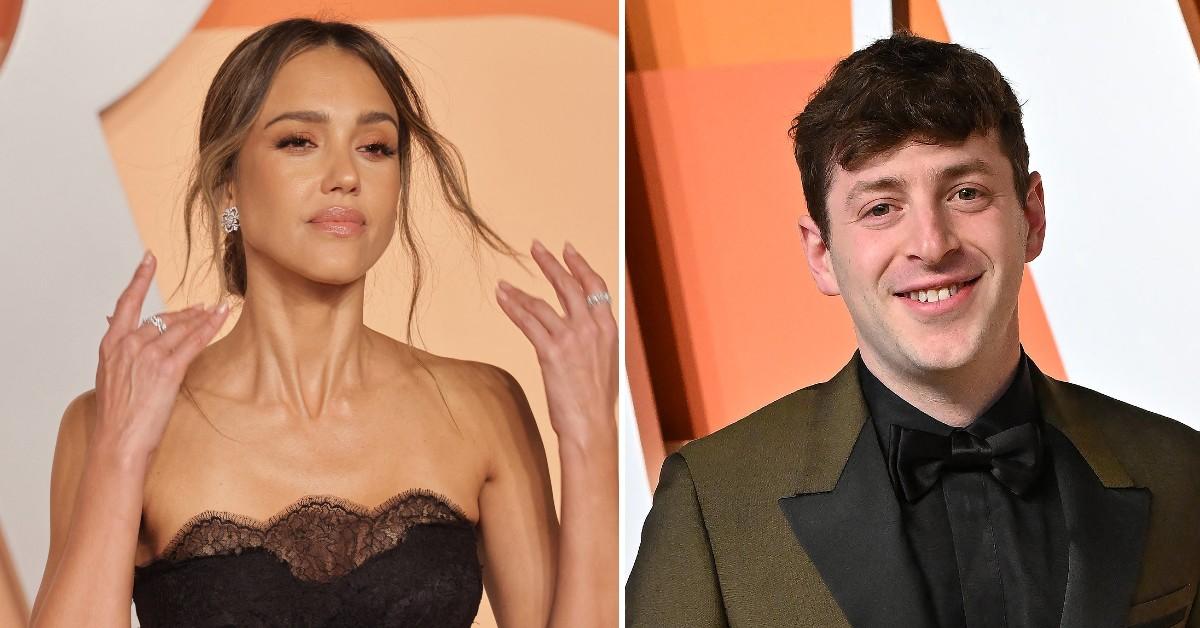 Split photo of Jessica Alba, Alex Edelman