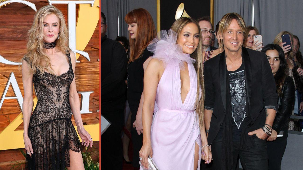 Split photos of Nicole Kidman, Keith Urban and Jennifer Lopez