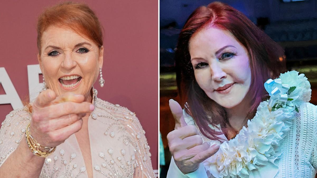 Split photo of Sarah Ferguson and Priscilla Presley