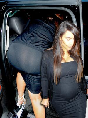 Poppin' And Proud! Kim Kardashian Flaunts HUGE Baby Bump & Rump In Skintight  Dress