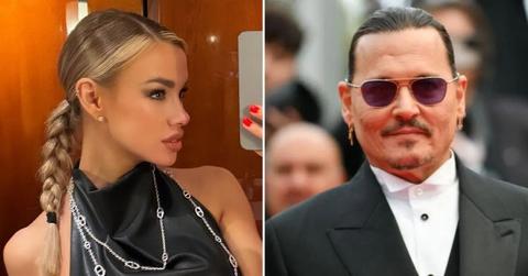 Composite photo of Johnny Depp and Yulia Vlasova
