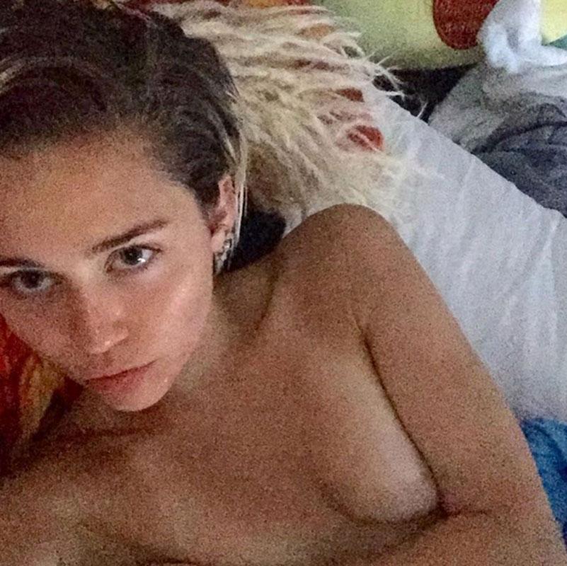 Miley Cyrus Uncensored Nude Bikini Selfie