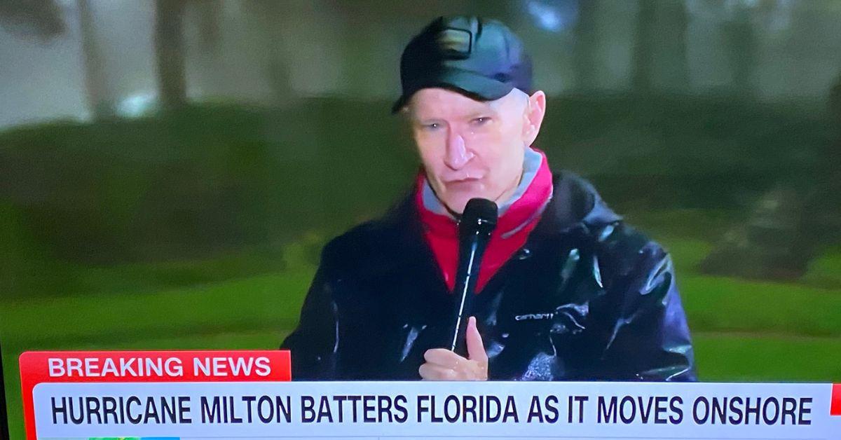 cnn anchor anderson cooper flying debris hurricane milton victims