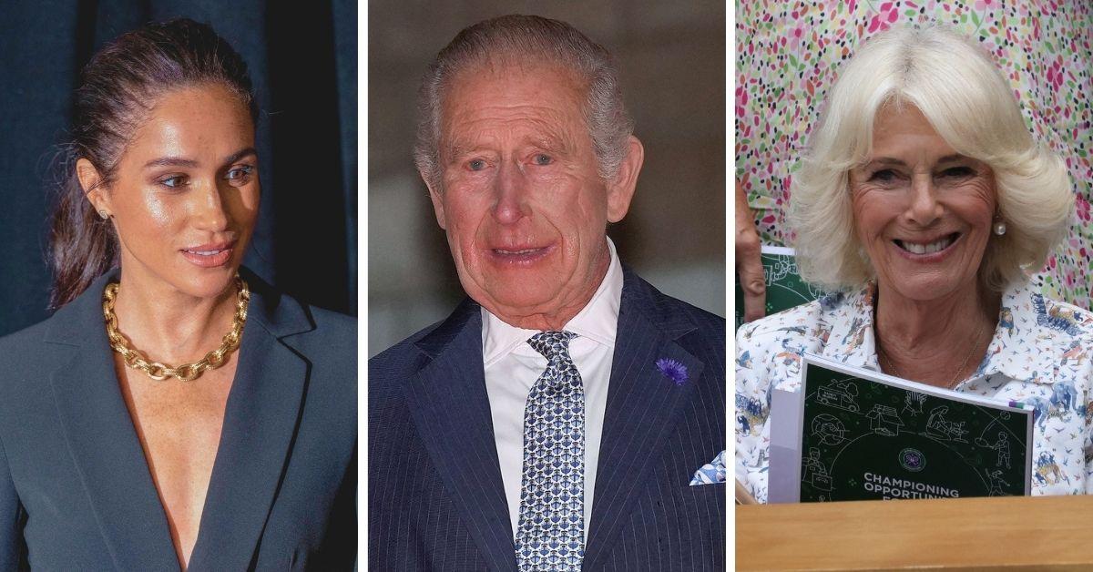 Photo of Meghan Markle, King Charles and Queen Camilla