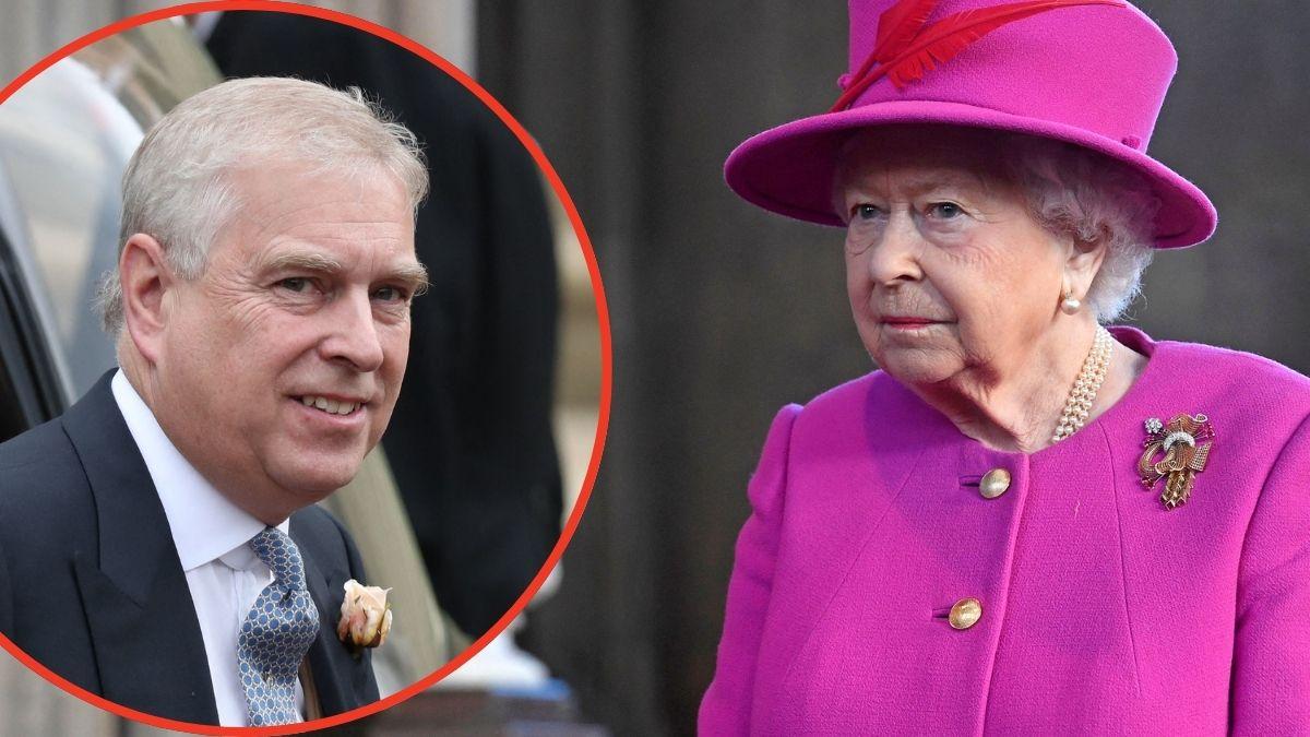 Photo of andrew Windsor and Queen Elizabeth