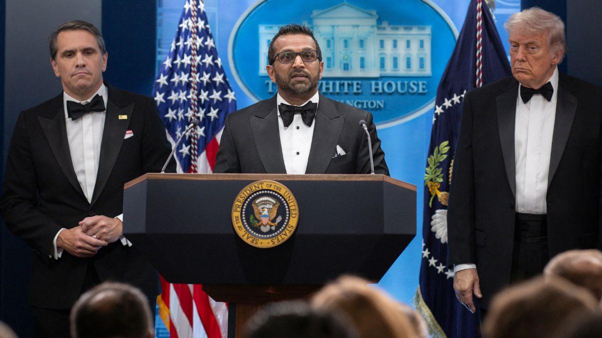 image of Footage captured by Linsey Davis appeared to show the FBI director standing outside the venue after gunfire erupted.