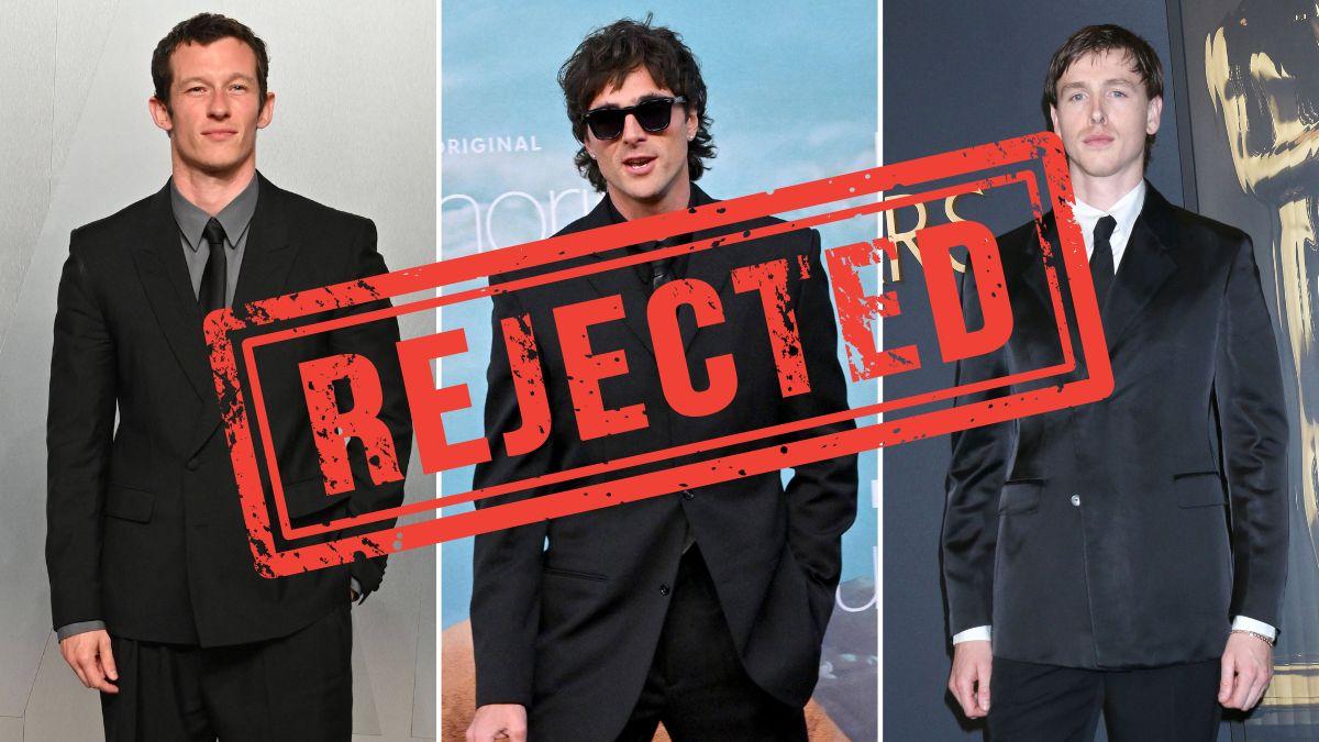 Split photos of Jacob Elordi, Callum Turner and Harris Dickinson