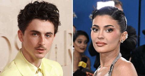 Split photo of Timothée Chalamet, Kylie Jenner