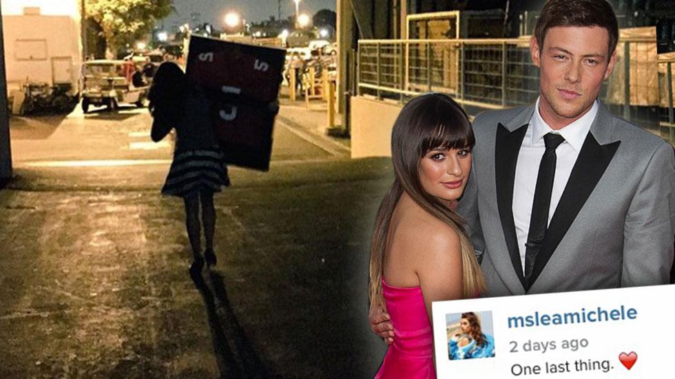 Lea Michele Takes Cory Monteith Jersey From 'Glee' Wrap