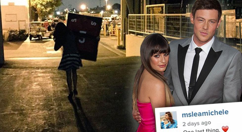 Lea Michele Takes Cory Monteiths Jersey On Final Day Of Glee Her Heartbreaking Farewell 