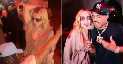 Split photos of Madonna, Akeem Morris.