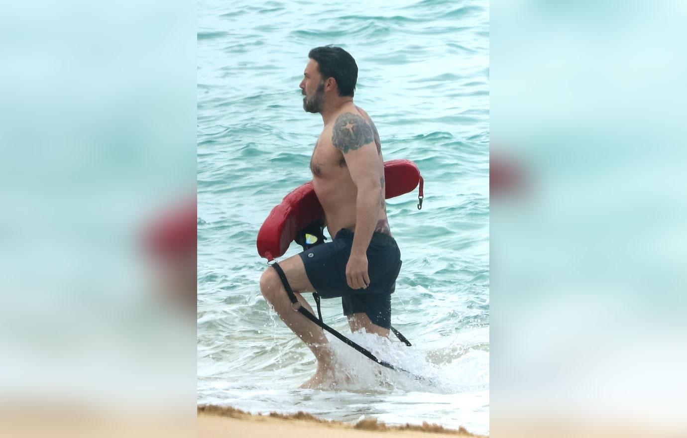 Ben Affleck Sports Back Tattoo