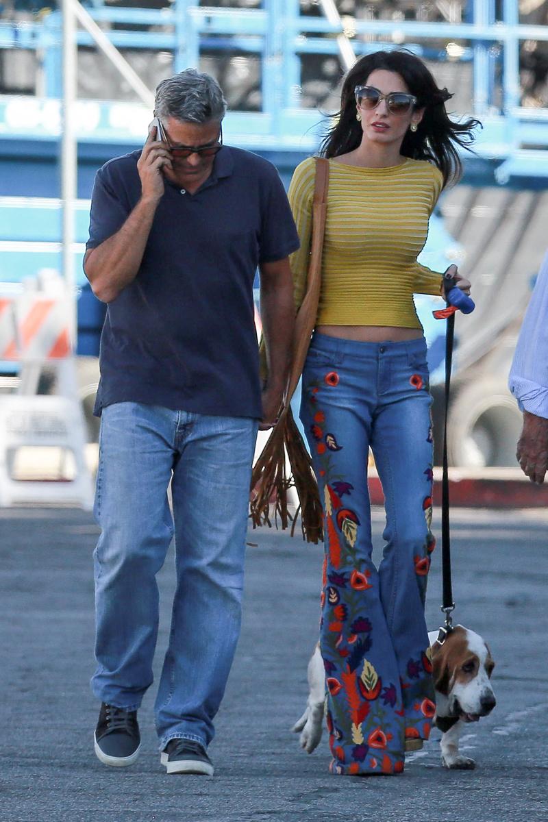 Amal Clooney Skinny Jeans Belly Crop Top George