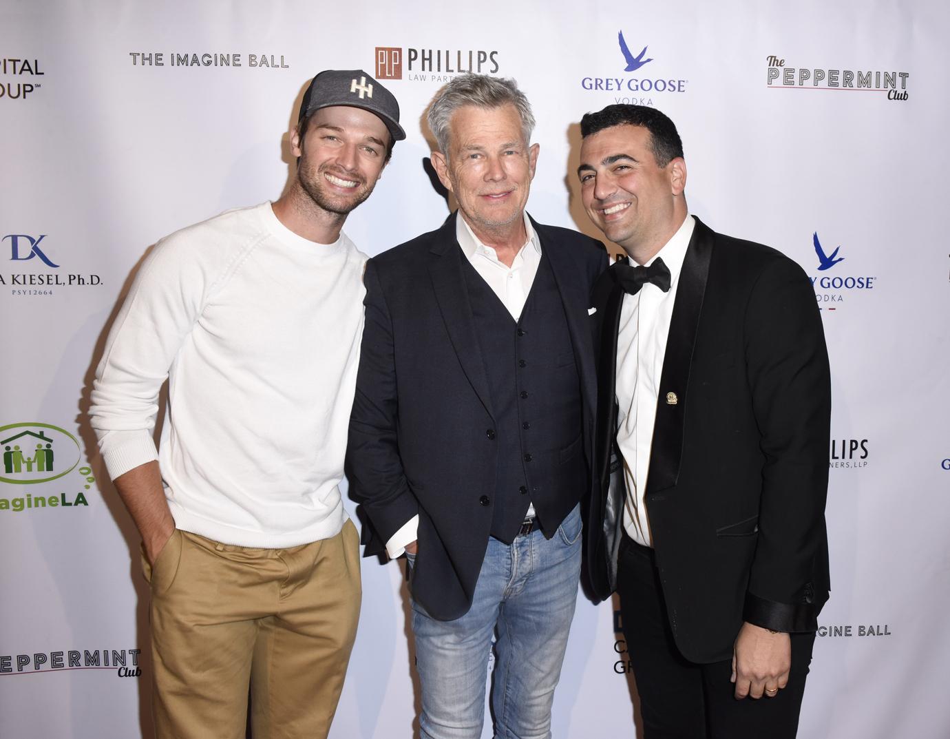 Patrick Schwarzenegger, David Foster and John Terzian attend The Imagine Ball 6th Annual Intimate Charity Concert