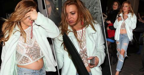Lindsay Lohan Belly Legs London Photos