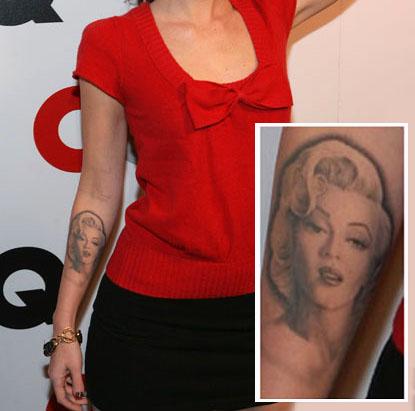 //megan fox celebrity tattoo marilyn monroe