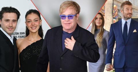 Photo of Elton John, David,Victoria, Nicola and Brooklyn Beckham