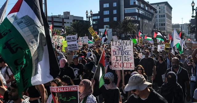 hundreds of anti israel protesters storm the streets of manhattan
