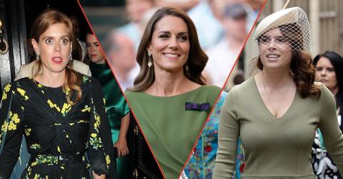 Split photos of Princesses Kate, Beatrice and Eugenie