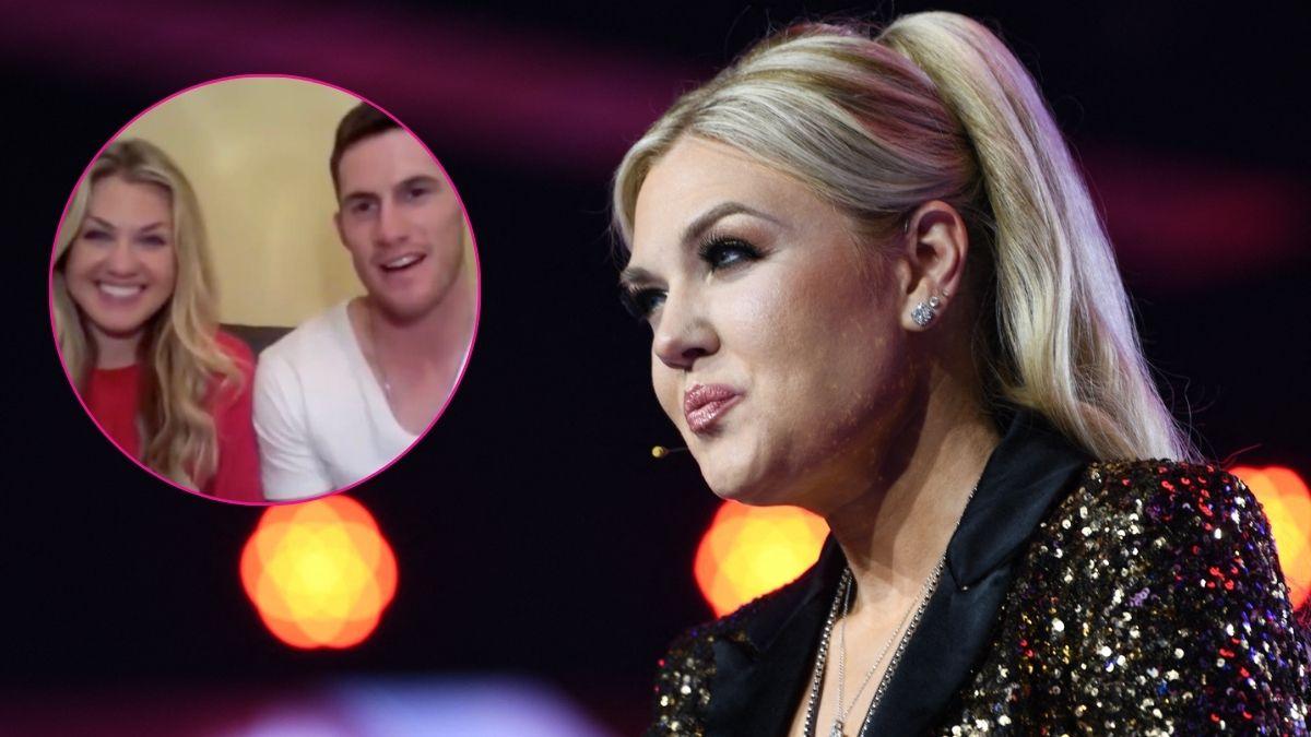 Composite photo of Erika Kirk and Erika Kirk and JT Massey