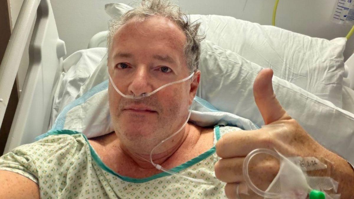 piers morgan hospitalized tripping restaurant shattering his femur