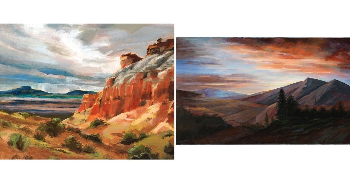 These Hackman hand-painted landscapes have opening bids of $10.