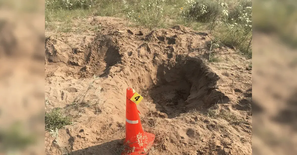 Photo of shallow grave