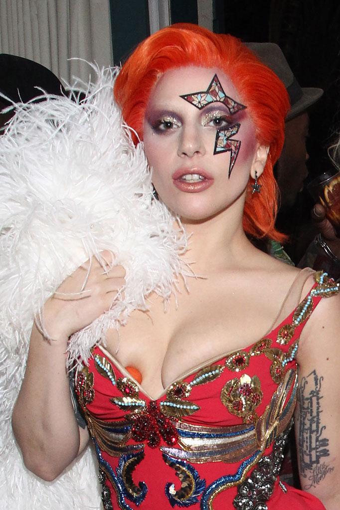 Lady Gaga David Bowie Tattoo Side Boob