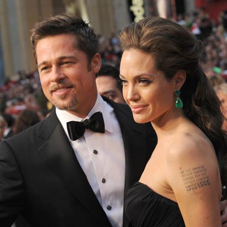 Brad Pitt shows off new family tattoo dedicated to wife Angelina Jolie and  their six kids  Irish Mirror Online