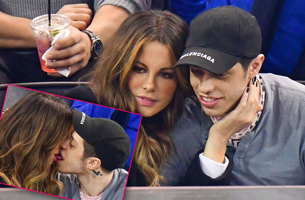 Pete Davidson Kate Beckinsale Kissing PDA Rangers Game