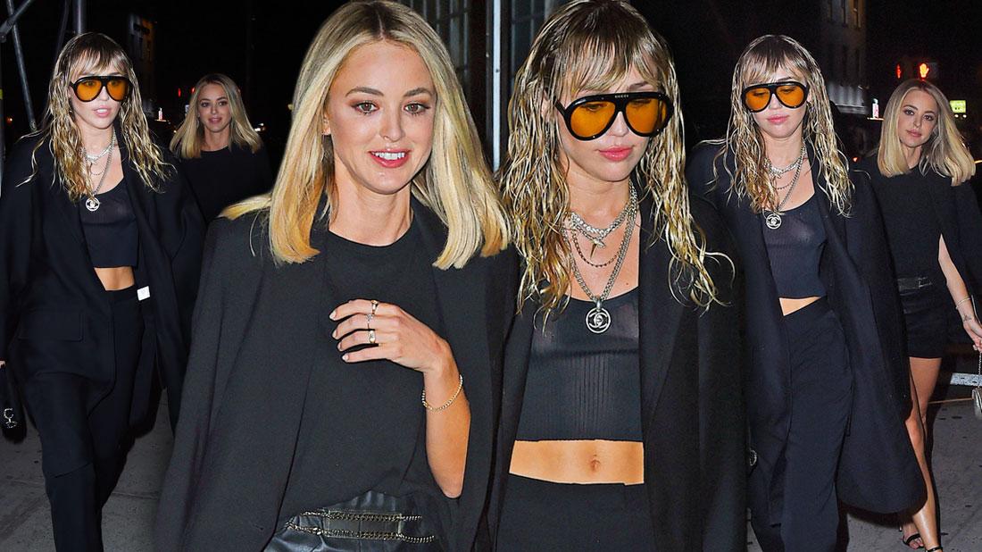 Miley Cyrus & Girlfriend Kaitlynn Carter Leave NYC Hotel Together