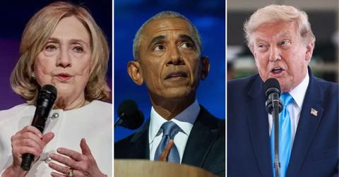 Hillary Clinton shared Barack Obama reaction to a supposed dig at Trump.