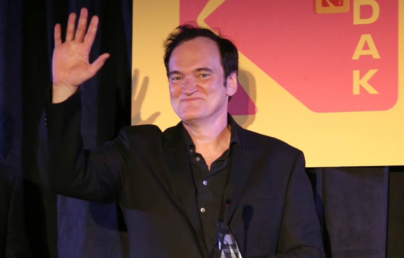 Quentin Tarantino accepts the Kodak Movie Theatre of the Year Award for the New Beverly Cinema during the 3rd annual Kodak Awards at Hudson Loft on February 15, 2019 in Los Angeles, California.