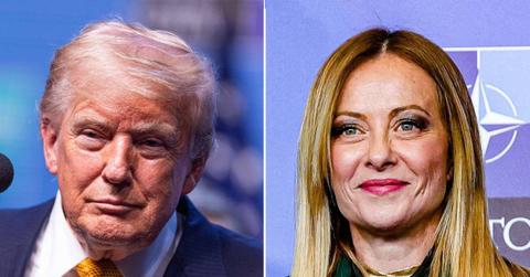 picture of Donald Trump and Giorgia Meloni