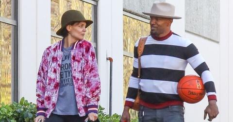 //jamie foxx katie holmes play basketball valentines day pp