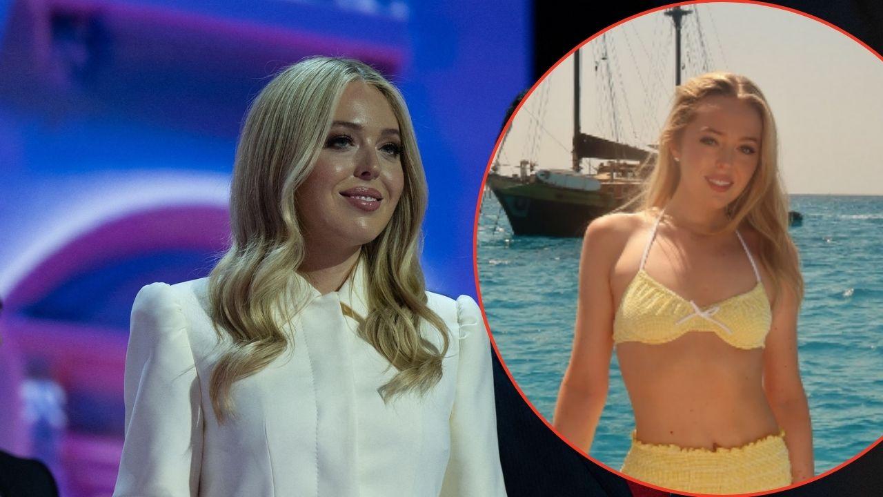 A photo of Tiffany Trump pregnant alongside a photo of Tiffany Trump in bikini