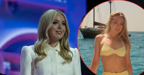 A photo of Tiffany Trump pregnant alongside a photo of Tiffany Trump in bikini