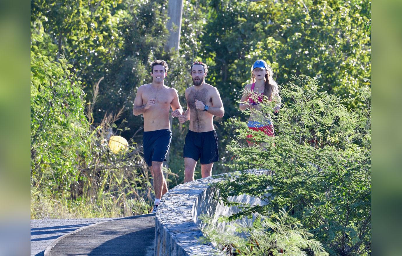 James Middleton And Spencer Matthews Shirtless Jog in St Barths