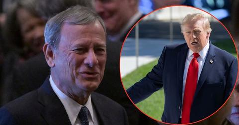 Split image of John Roberts and Donald Trump