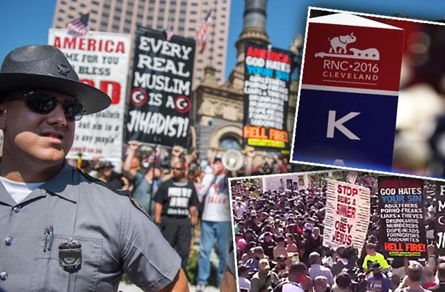 republican national convention protesters throw urine