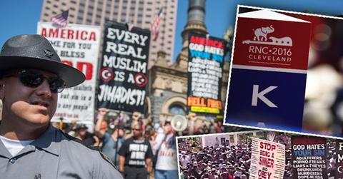 republican national convention protesters throw urine