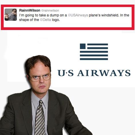 //rainn wilson delta airways twitter square