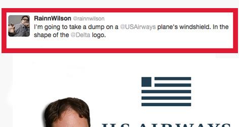 //rainn wilson delta airways twitter square